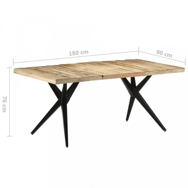 Jedálenský stôl masívne drevo / oceľ Dekorhome 120x60x76 cm