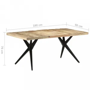 Jedálenský stôl masívne drevo / oceľ Dekorhome 120x60x76 cm