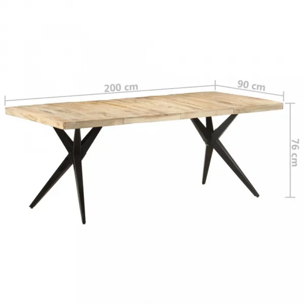 Jedálenský stôl masívne drevo / oceľ Dekorhome 120x60x76 cm