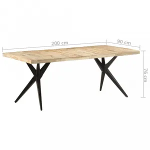 Jedálenský stôl masívne drevo / oceľ Dekorhome 120x60x76 cm