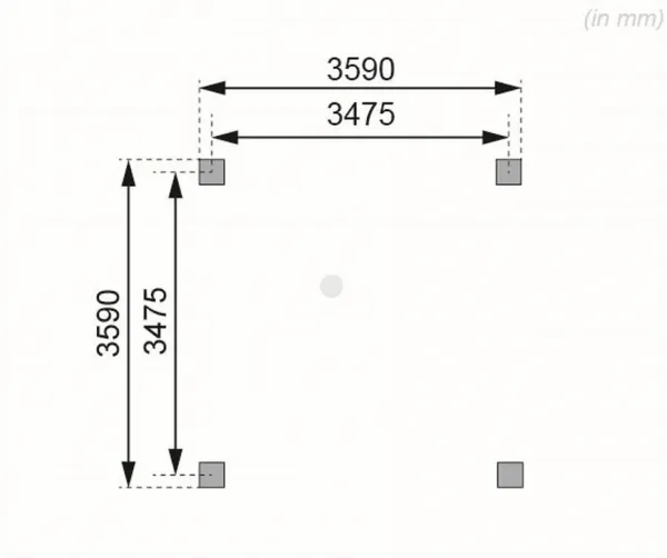 Drevený prístrešok / carport 431x431 cm Lanitplast