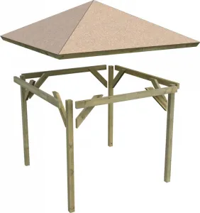 Drevený prístrešok / carport 431x431 cm Lanitplast
