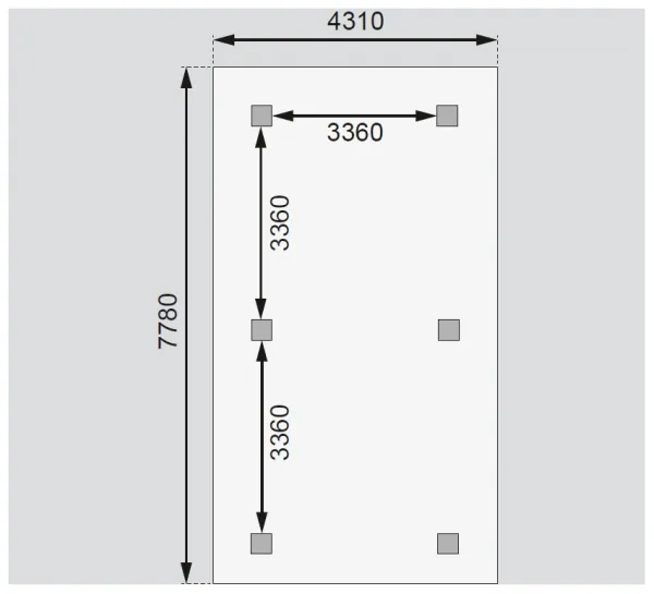 Drevený prístrešok / carport 431 x 778 cm Dekorhome