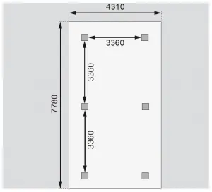 Drevený prístrešok / carport 431 x 778 cm Dekorhome