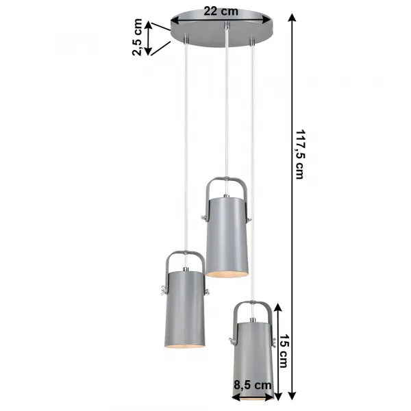 Závesná lampa DEVAN Tempo Kondela Sivá