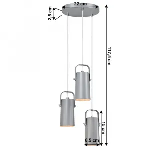 Závesná lampa DEVAN Tempo Kondela Sivá