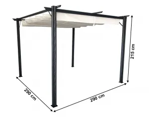 Hliníková pergola PEPY BASIC so zaťahovacou strechou Tempo Kondela
