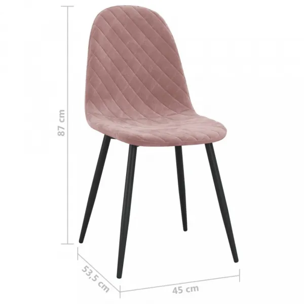 Jedálenská stolička 2 ks zamat / kov Dekorhome Modrá