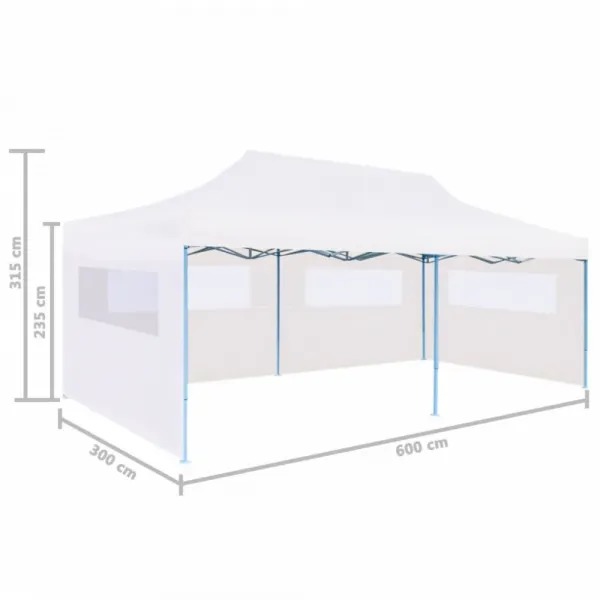 Skladací nožnicový stan 3x6 m biela Dekorhome