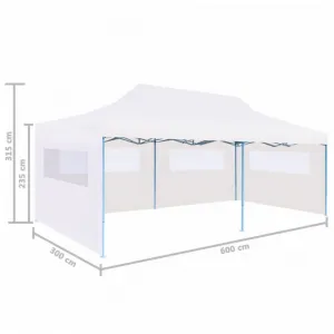 Skladací nožnicový stan 3x6 m biela Dekorhome
