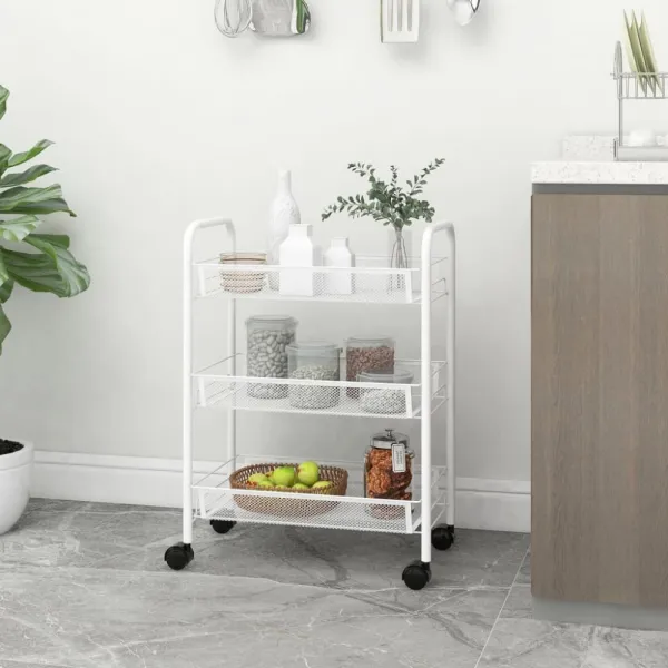 Servírovací vozík kov / plast Dekorhome Černá