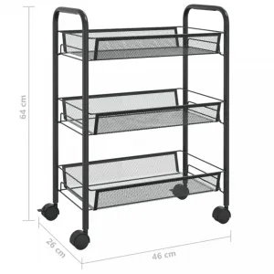 Servírovací vozík kov / plast Dekorhome Černá