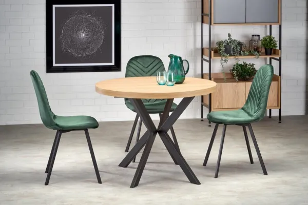 Rozkladací jedálenský stôl PERONI Halmar Dub zlatý / biela