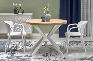 Rozkladací jedálenský stôl PERONI Halmar Dub zlatý / biela