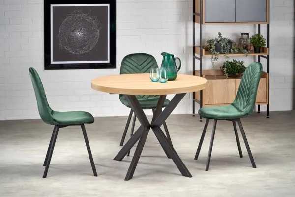 Rozkladací jedálenský stôl PERONI Halmar Dub zlatý / biela