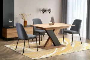 HALMAR Rozkládací jídelní stůl XARELTO 130 cm dub lancelot/bílý