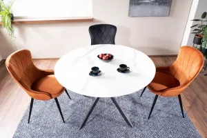 Signal Jídelní stůl Talia 90 cm keramika mramor/černý