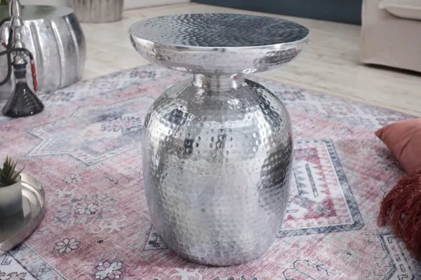 Odkladací stolík SINIS Dekorhome Strieborná