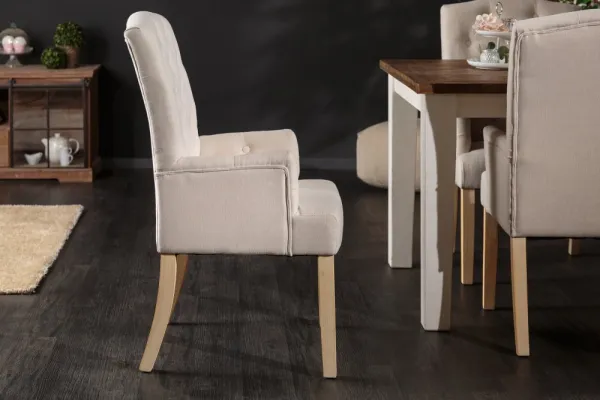 LuxD 23782 Dizajnová stolička s podrúčkami Queen béžová