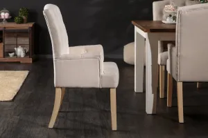 LuxD 23782 Dizajnová stolička s podrúčkami Queen béžová
