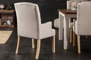 LuxD 23782 Dizajnová stolička s podrúčkami Queen béžová
