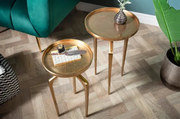 Odkladací stolík 2 ks ARIADNA Dekorhome Strieborná