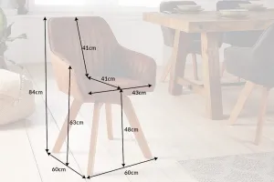 Otočné jedálenské kreslo 2 ks NESTOR Dekorhome Hnedá
