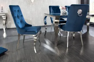 Chesterfield jedálenská stolička 2 ks ZETHOS Dekorhome Modrá
