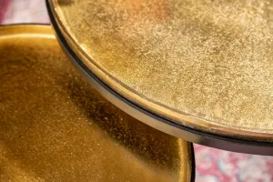 Odkladací stolík 2 ks GAIA Dekorhome Strieborná