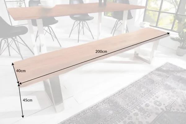 LuxD Dizajnová lavica Massive Honey 200 cm akácia
