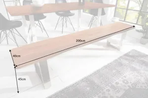 LuxD Dizajnová lavica Massive Honey 200 cm akácia