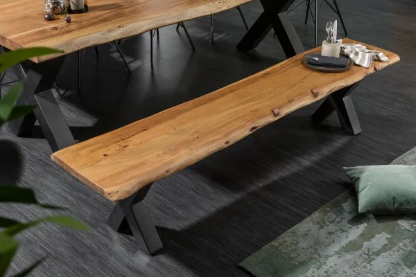 LuxD Dizajnová lavica Massive X Honey 200 cm akácia