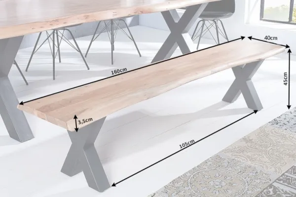 LuxD Dizajnová lavica Massive X Honey 200 cm akácia