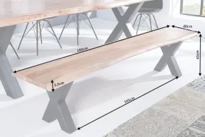 LuxD Dizajnová lavica Massive X Honey 200 cm akácia