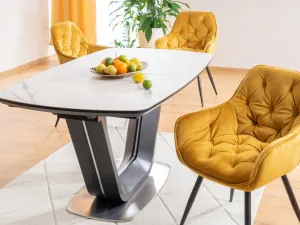 Rozkladací jedálenský stôl ARMANI CERAMIC Signal Čierna / biela