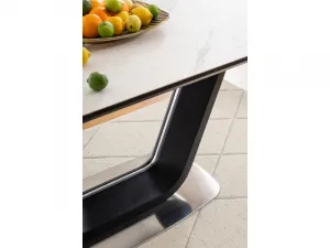 Rozkladací jedálenský stôl ARMANI CERAMIC Signal Čierna / biela