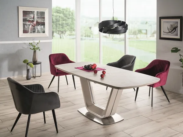Rozkladací jedálenský stôl ARMANI CERAMIC Signal Čierna / biela