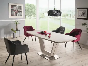 Rozkladací jedálenský stôl ARMANI CERAMIC Signal Čierna / biela