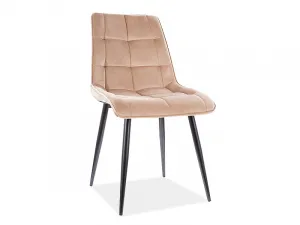 Jedálenská stolička CHIC VELVET černá Signal Modrá