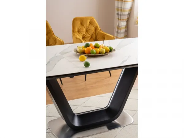 Rozkladací jedálenský stôl ARMANI CERAMIC Signal Čierna / biela