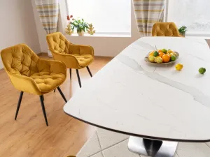 Rozkladací jedálenský stôl ARMANI CERAMIC Signal Čierna / biela