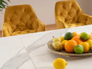 Rozkladací jedálenský stôl ARMANI CERAMIC Signal Čierna / biela