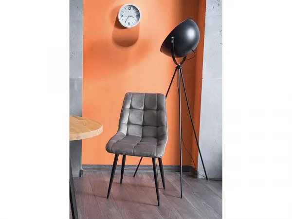 Jedálenská stolička CHIC VELVET černá Signal Modrá