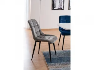 Jedálenská stolička CHIC VELVET černá Signal Modrá
