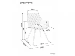 Jedálenské kreslo LINEA VELVET - POSLEDNÉ KUSY