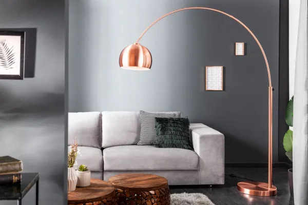 Stojaca lampa BANGUI 170 - 210 cm Dekorhome Medená