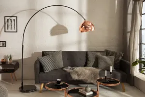 Stojaca lampa BANGUI 170 - 210 cm Dekorhome Medená