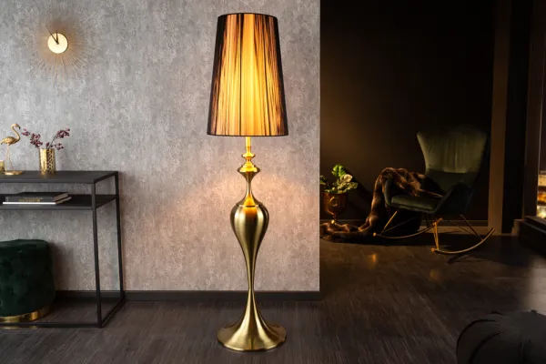 Stojacia lampa LUANDA Dekorhome Čierna