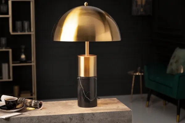 Stolová lampa BUCURESCI Dekorhome Čierny mramor