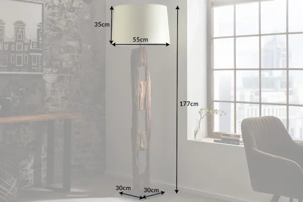 Stojacia lampa IDAIA Dekorhome Biela
